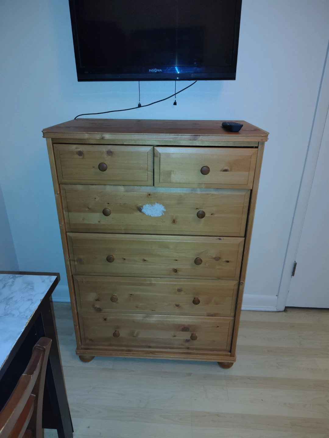 Wooden Hexagonal End Table with Glass Top - photo 3