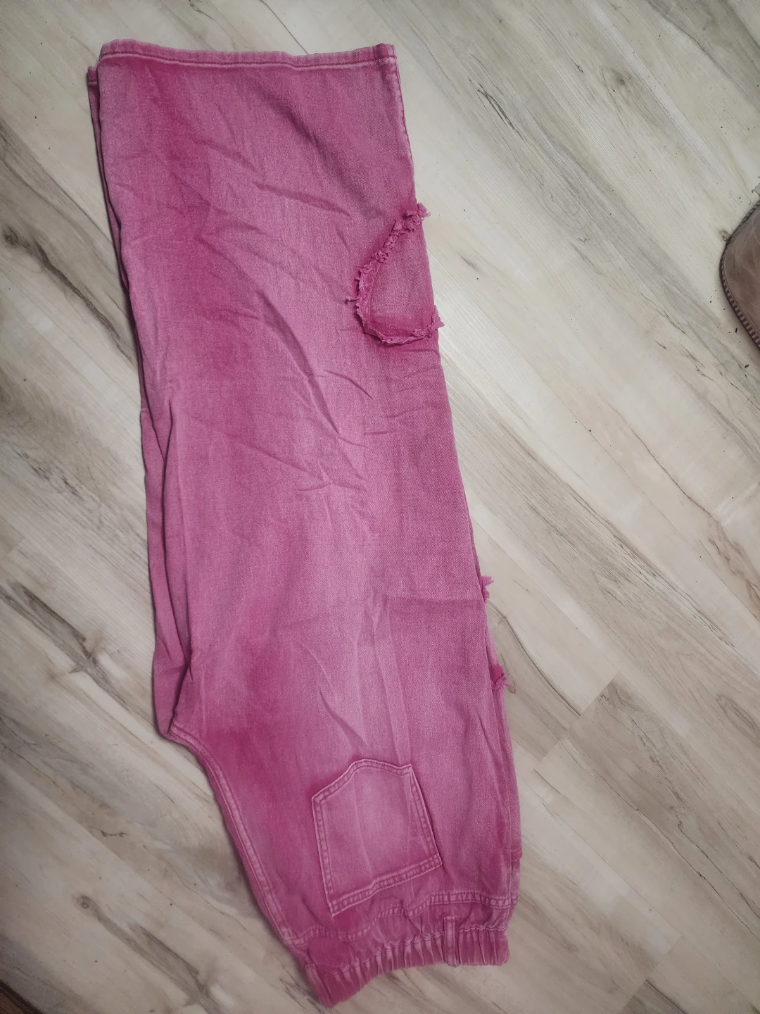 Pink Heart Patch Wide Leg Jeans - photo 3