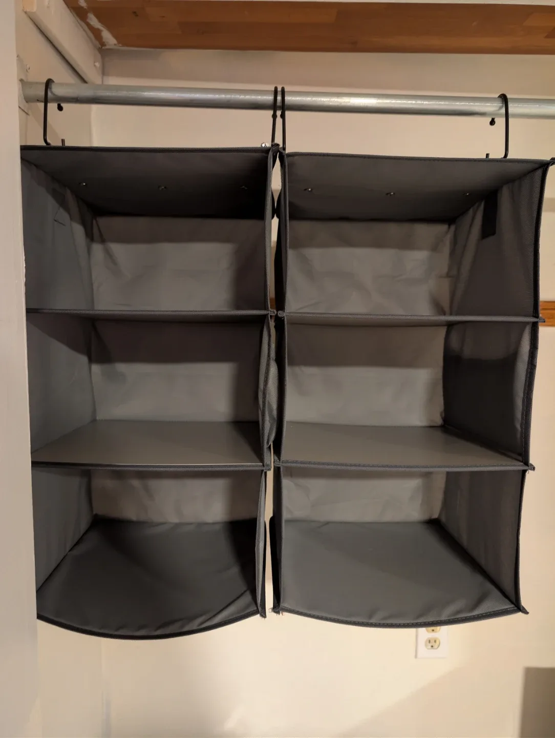Grey Hanging Closet Organizer with 6 Shelves