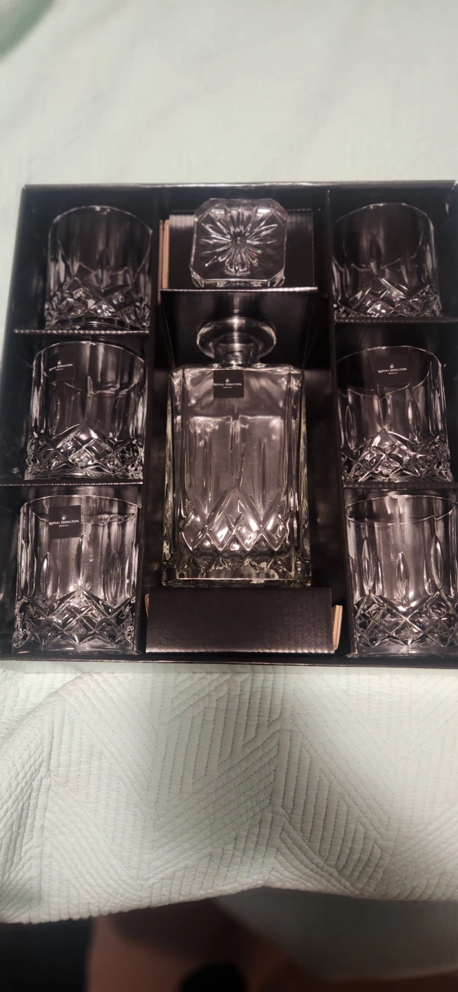 Royal Doulton Crystal Decanter and Tumbler Set