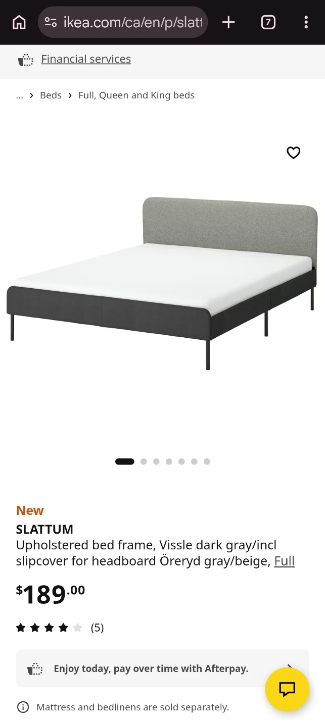 IKEA SLATTUM Upholstered Bed Frame