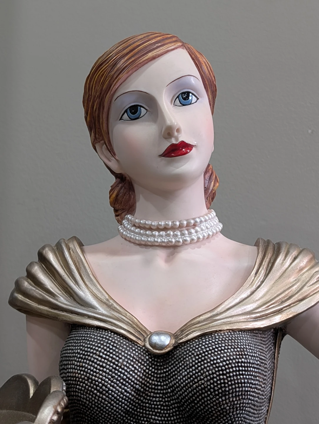 Art Deco Style Woman Serving Tray Statue - photo 4