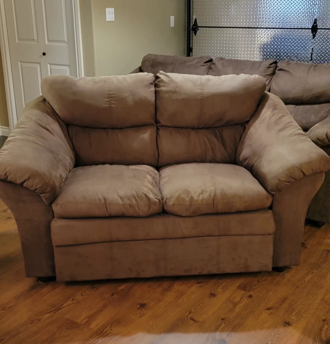Brown Suede Sofa and Loveseat Set - photo 2