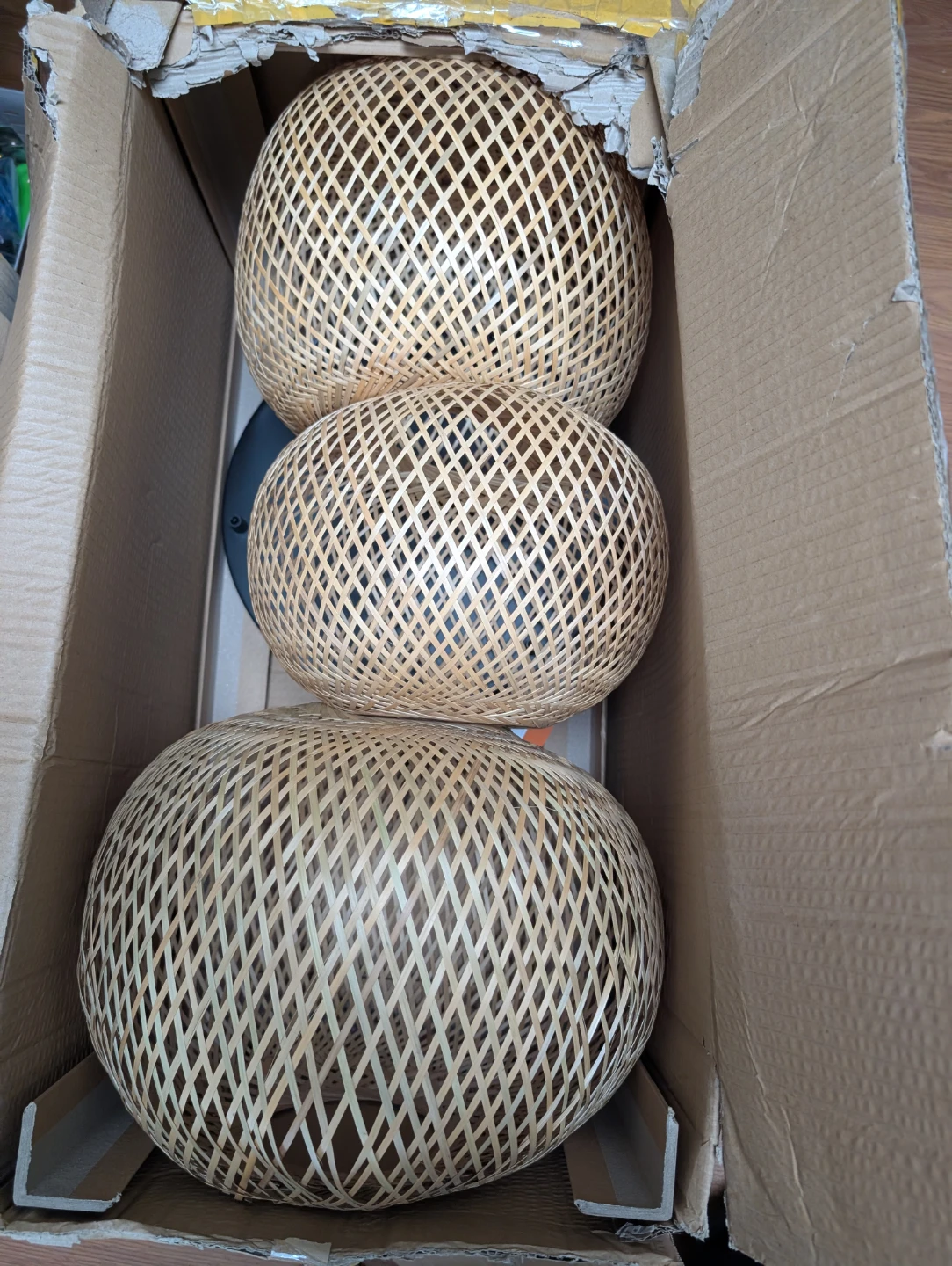 3-Light Bamboo Pendant Chandelier – Brand New in Box - photo 2