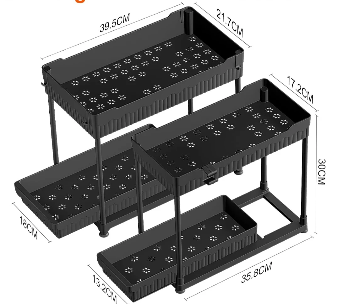 2-tier sliding organizer and storage