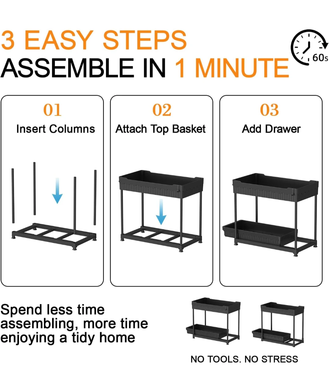 2-tier sliding organizer and storage - photo 2