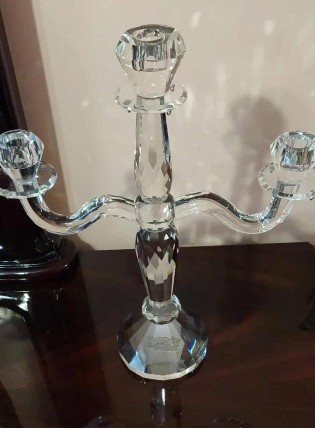 Crystal 3-Arm Candelabra