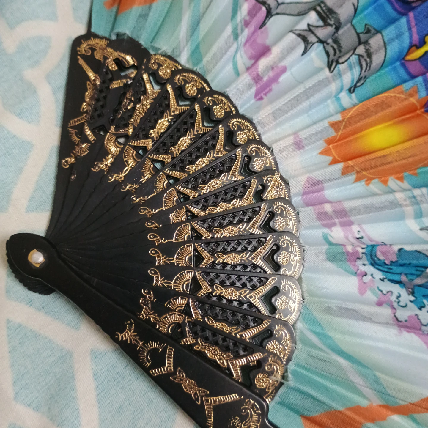 Decorative Hand Fan with Dolphin Print - photo 4