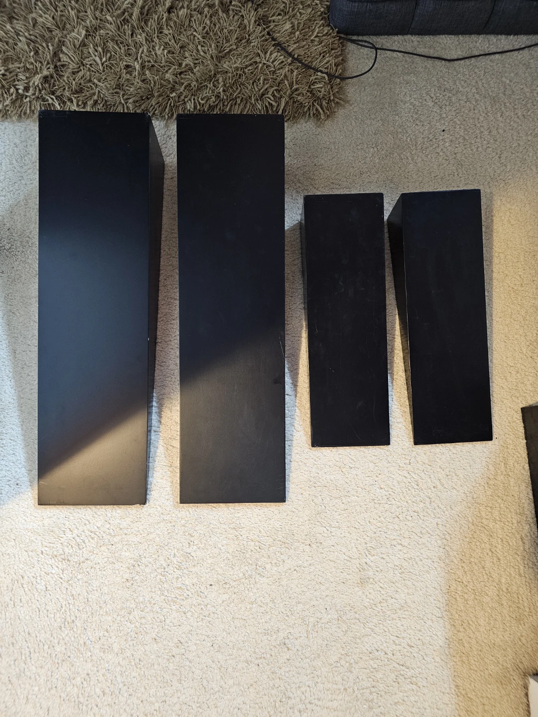 Set of 4 Black Wall Shelves