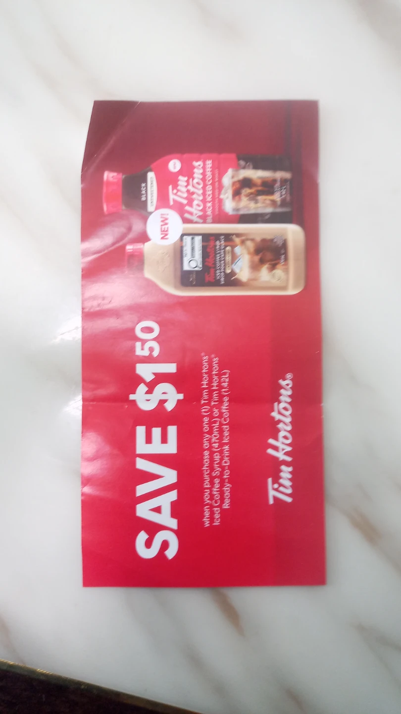 Tim Hortons Save $1.50 Coupon