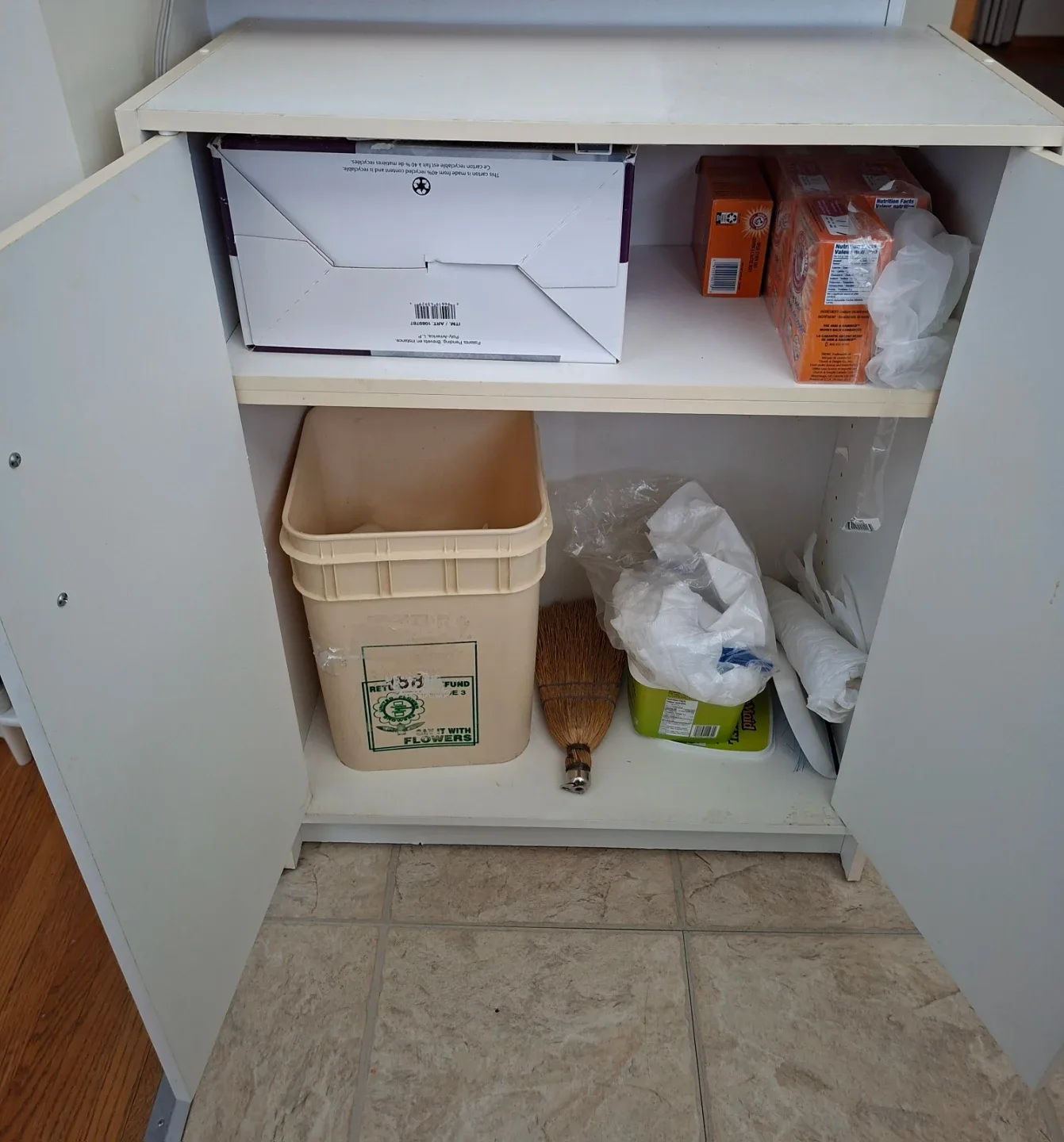 White Two-Door Storage Cabinet - photo 2