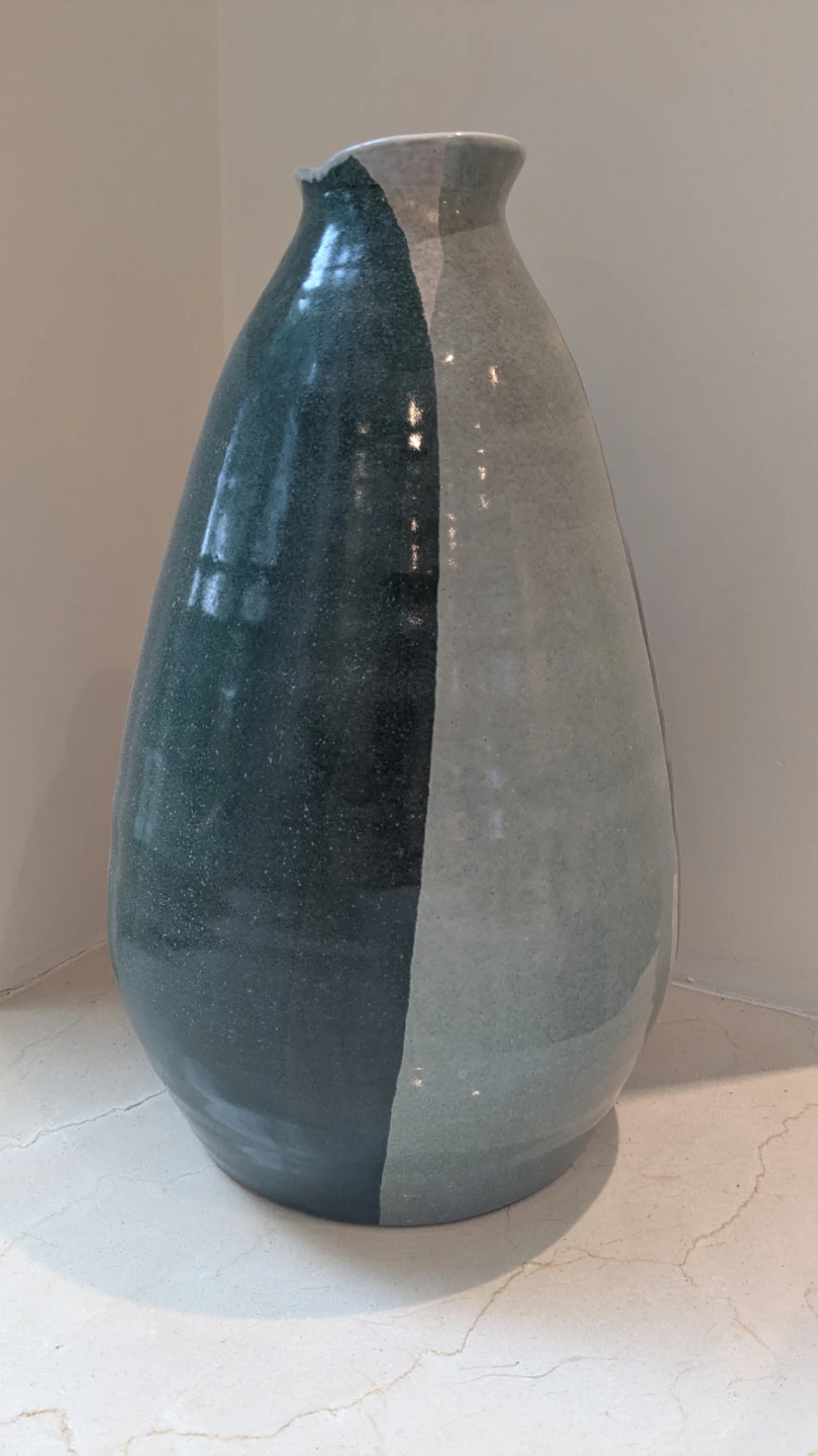 Ceramic Vase - Green and Grey