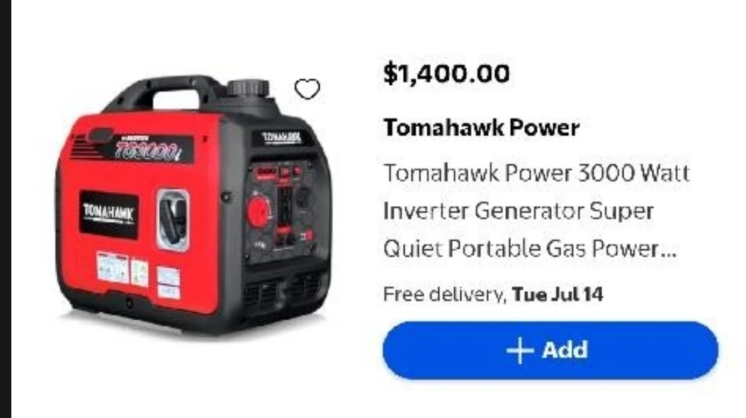 Tomahawk Power 3000 Watt Inverter Generator