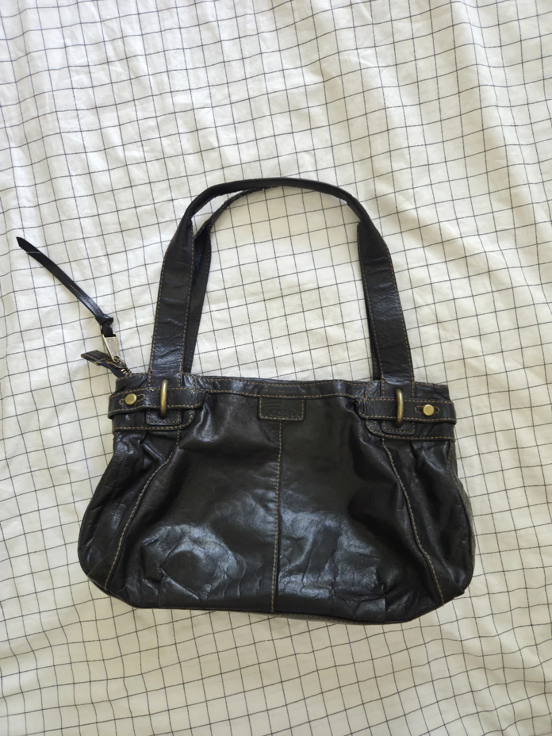 Fossil Black Leather Shoulder Bag