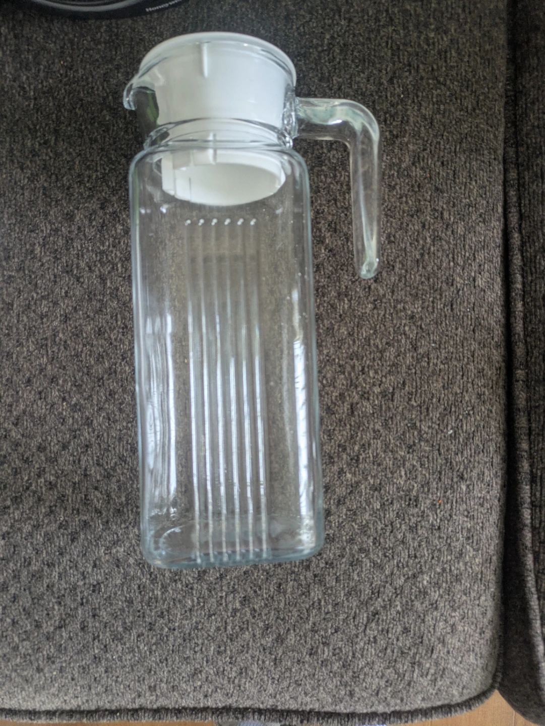 Glass Pitcher with White Lid