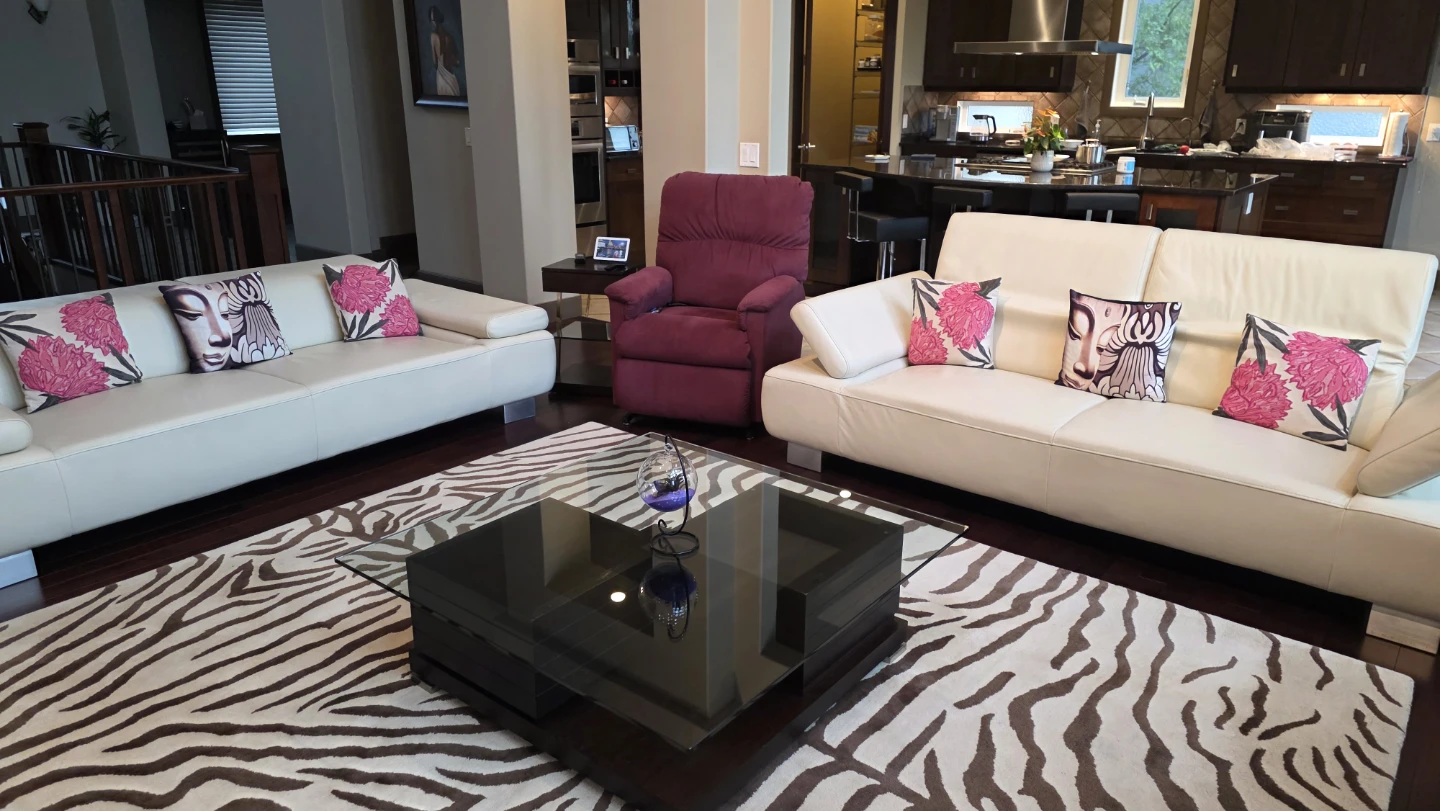 Cream Leather Sofa Set - photo 5