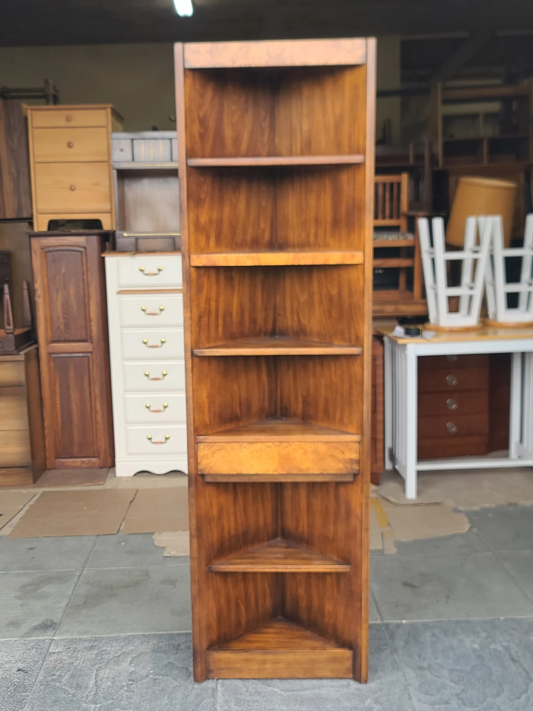 Solid Wood Corner Bookcase / Display Shelf