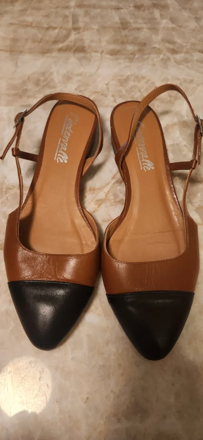 L'intervalle Slingback Flats - Brown & Black