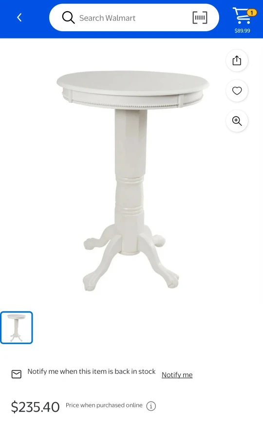 Boraam Florence Bar Height Table - White - photo 4