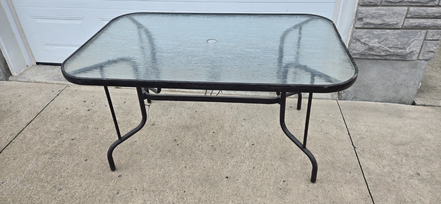 Glass Top Patio Table