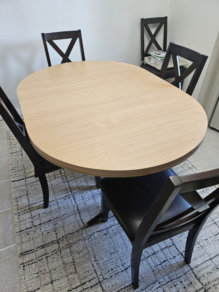 Oval Dining Table with Pedestal Base and 5 Chairs - photo 2