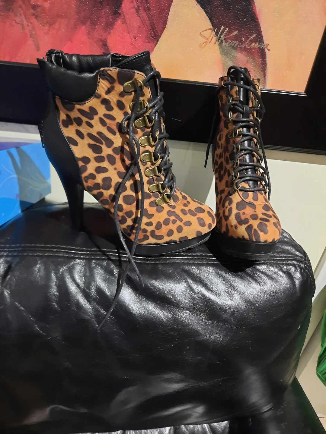 Sexy A$$ Leopard Print Stiletto High Heel Boots - photo 2