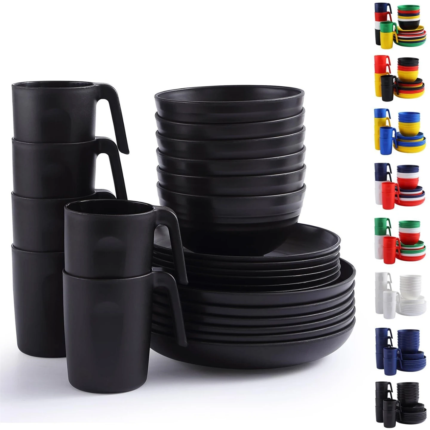 Black Dinnerware Set - 24 pieces. New.