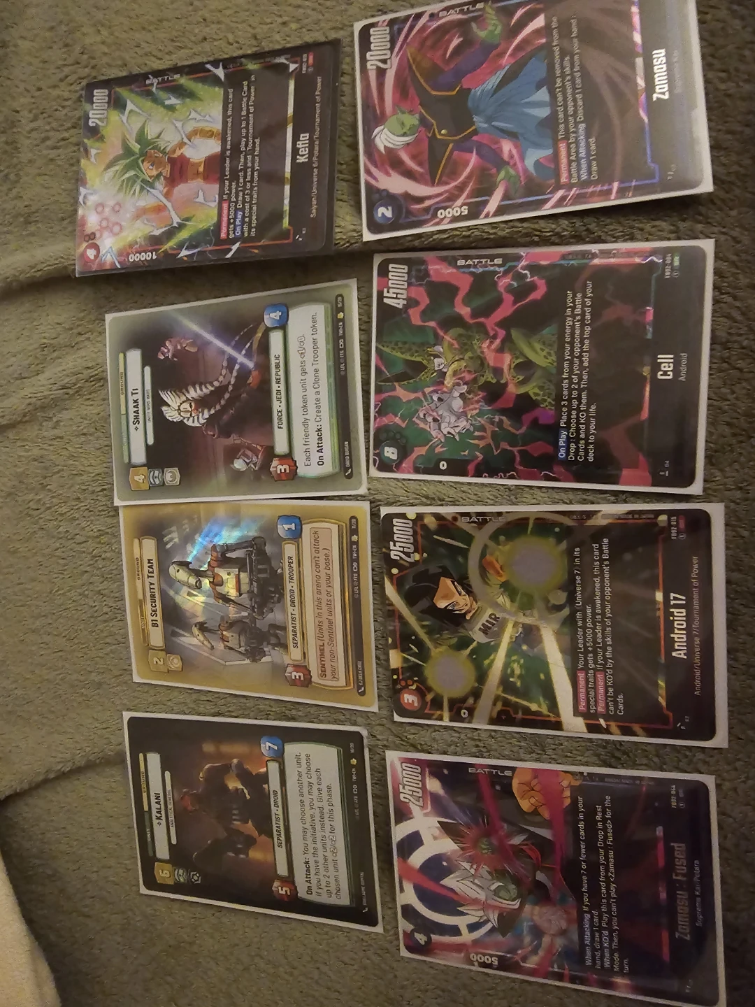 Dragon Ball Super Card Game Cards -8 pcs