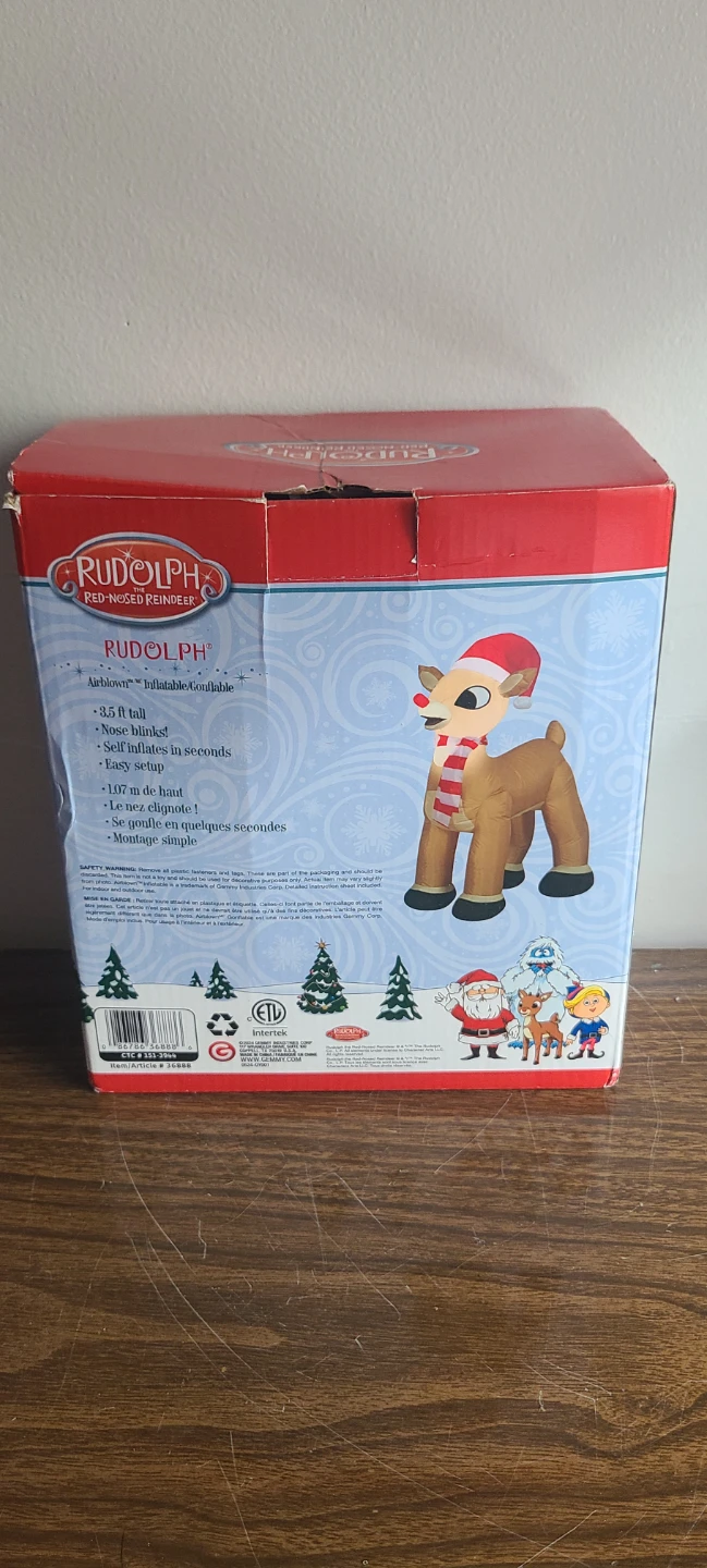Gemmy Inflatable Rudolf with Twinkling Nose Christmas Decoration - photo 3