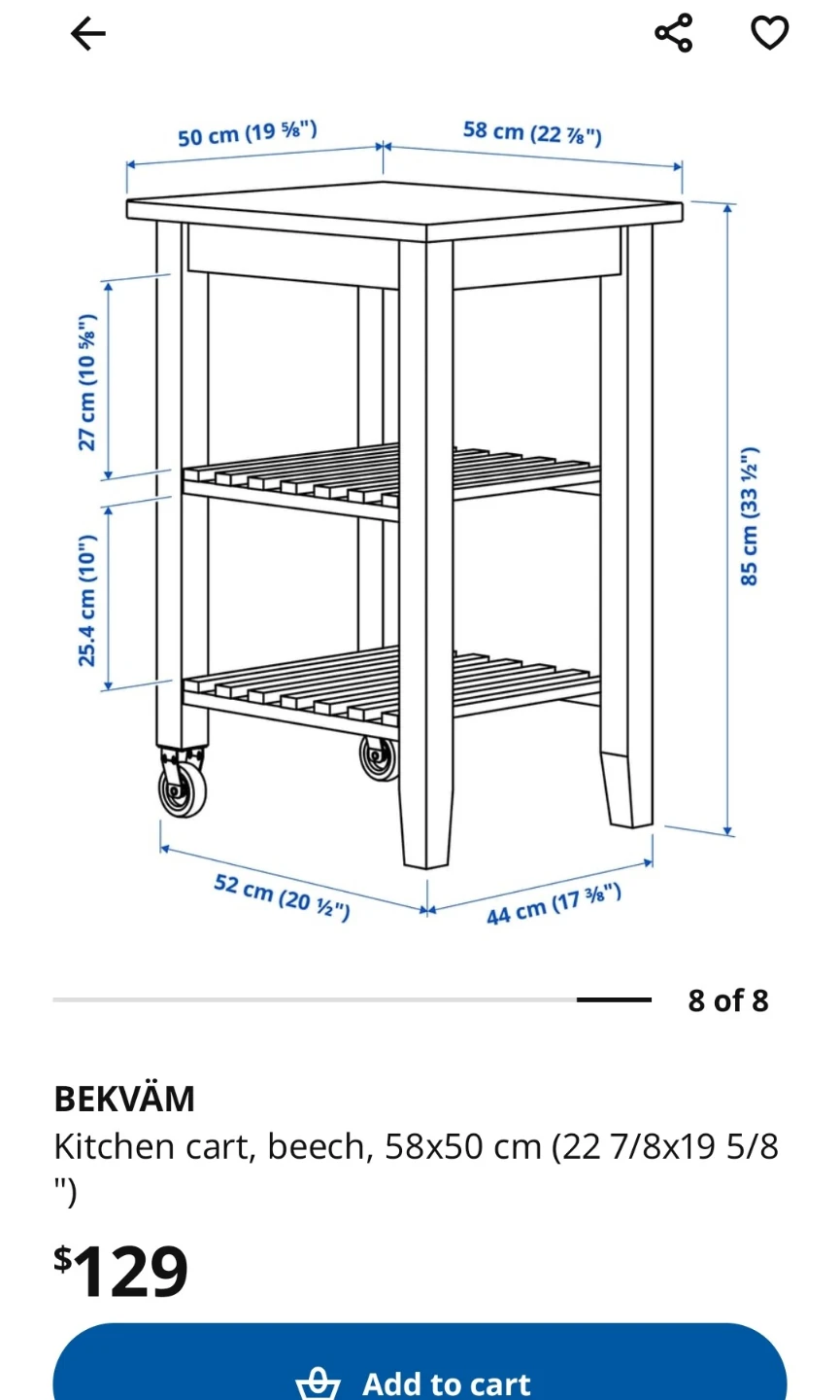 IKEA BEKVÄM Kitchen Cart - photo 2