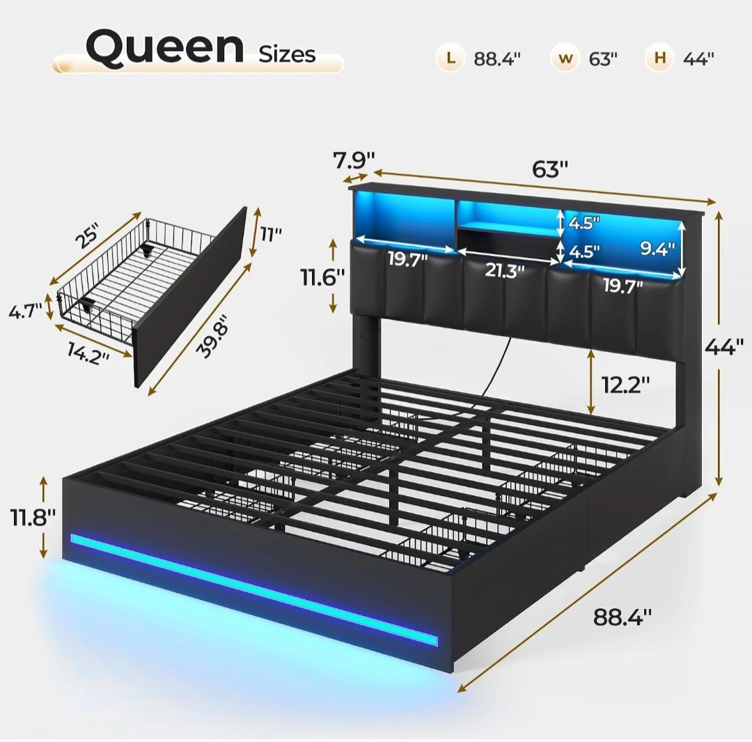 Brand New Queen size metal bed frame - photo 4