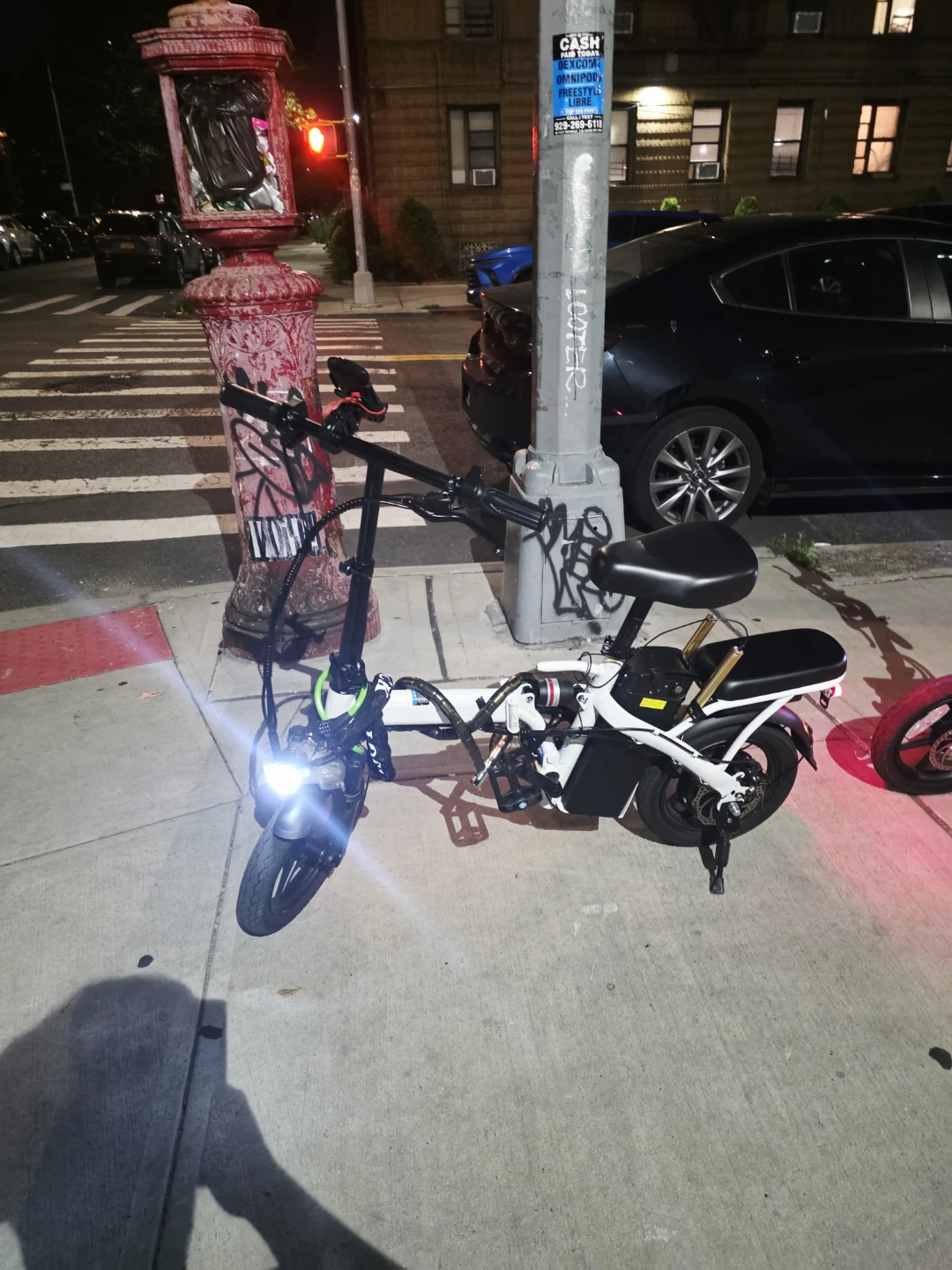 White Folding Electric Bike