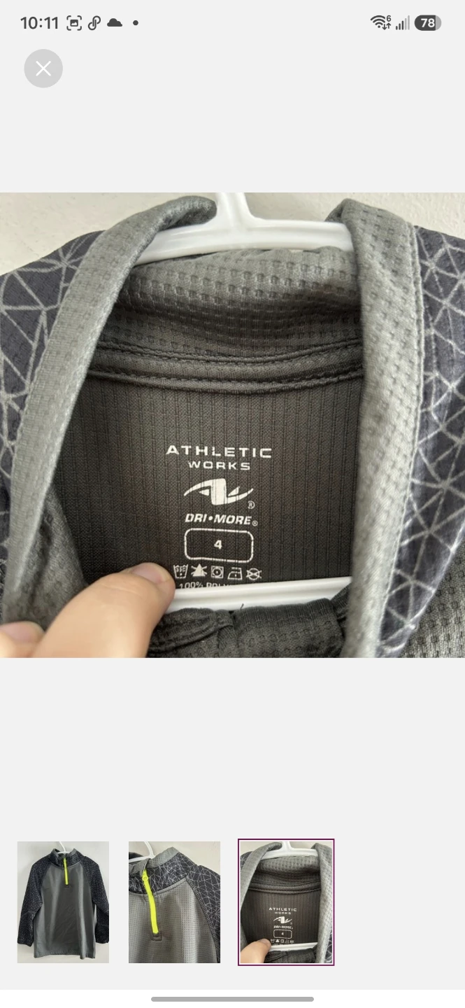 Athletic Works Kids 1/4 Zip Pullover Size 4 - photo 3
