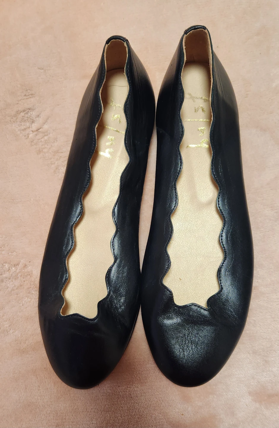 French Sole FS/NY Jigsaw Flats in Black Leather