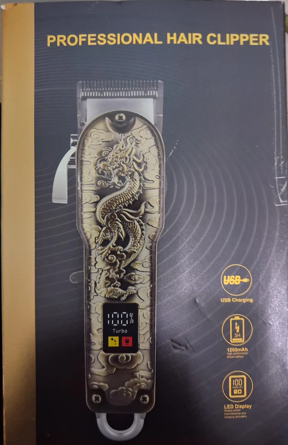 Professional Hair Clipper with Dragon Design