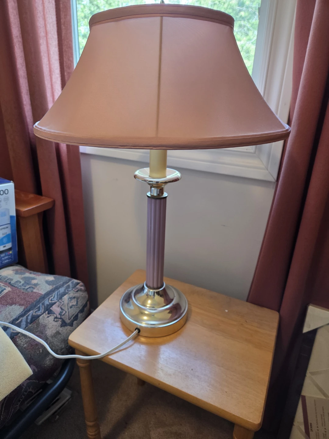 Table Lamp with Pink Shade