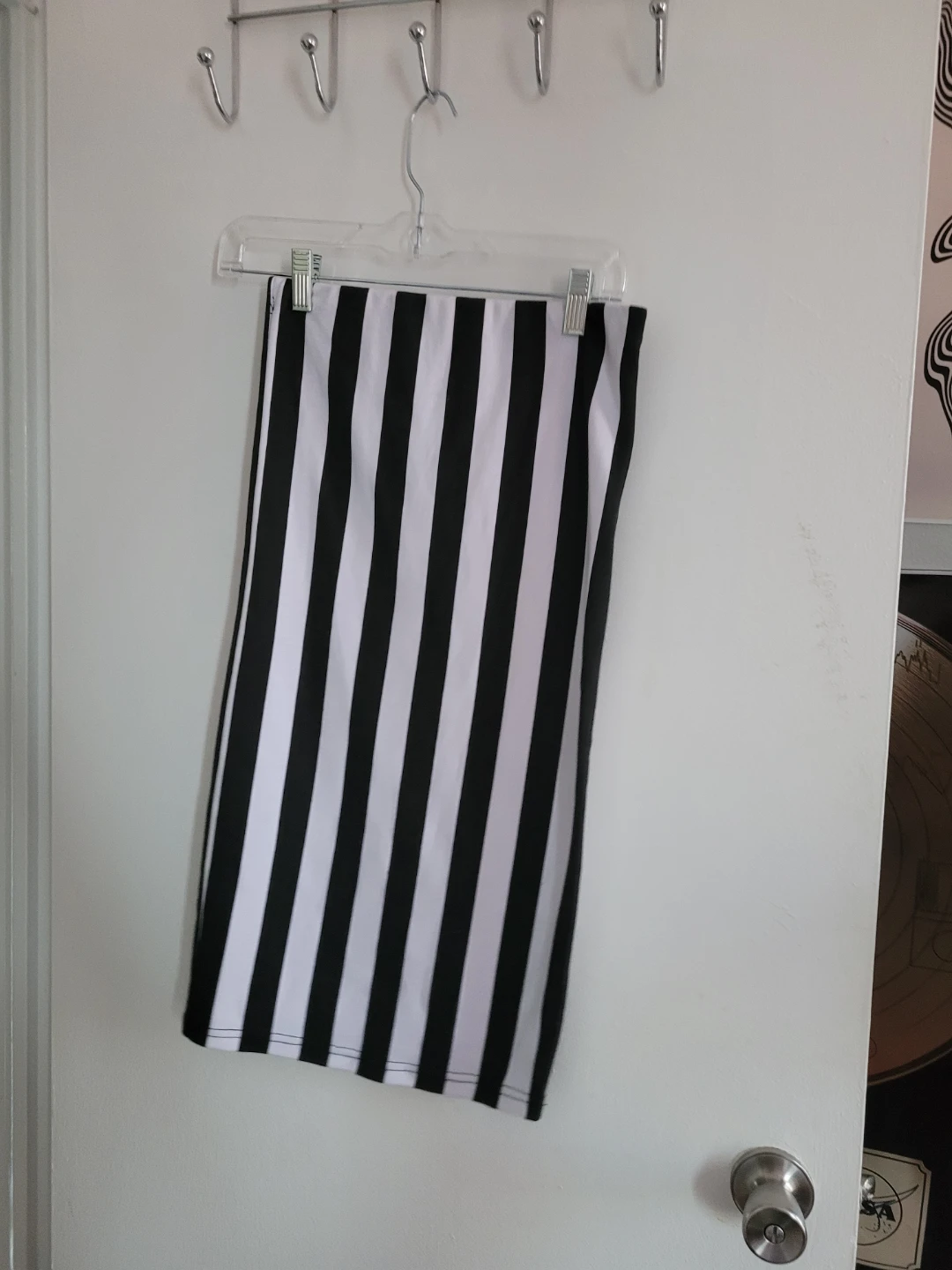 Black and White Striped Skirt