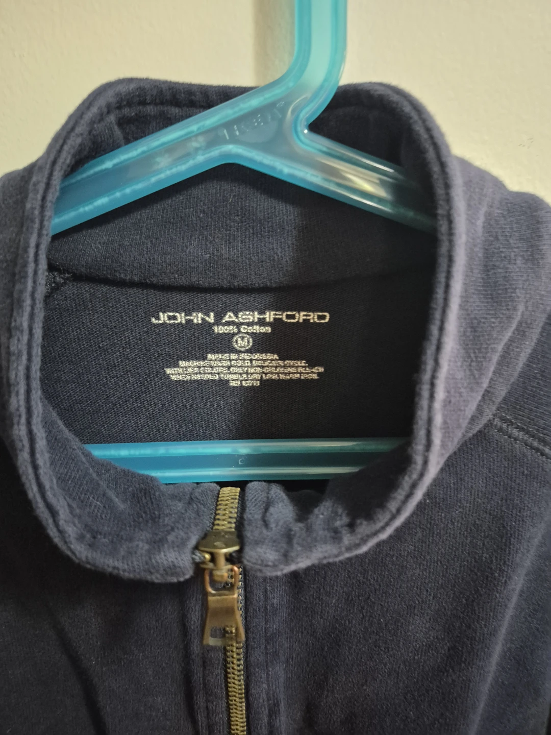 John Ashford 1/4 Zip Pullover Sweater Navy Blue Size M - photo 3
