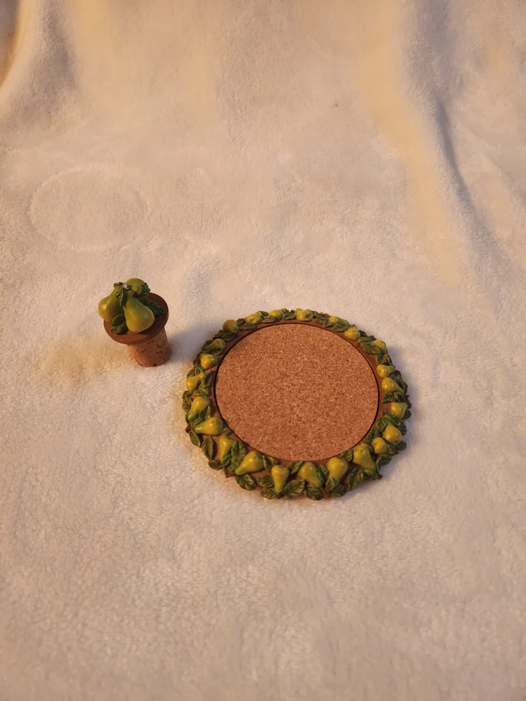 Decorative Wine Glass Coaster with Cork Stopper - photo 3