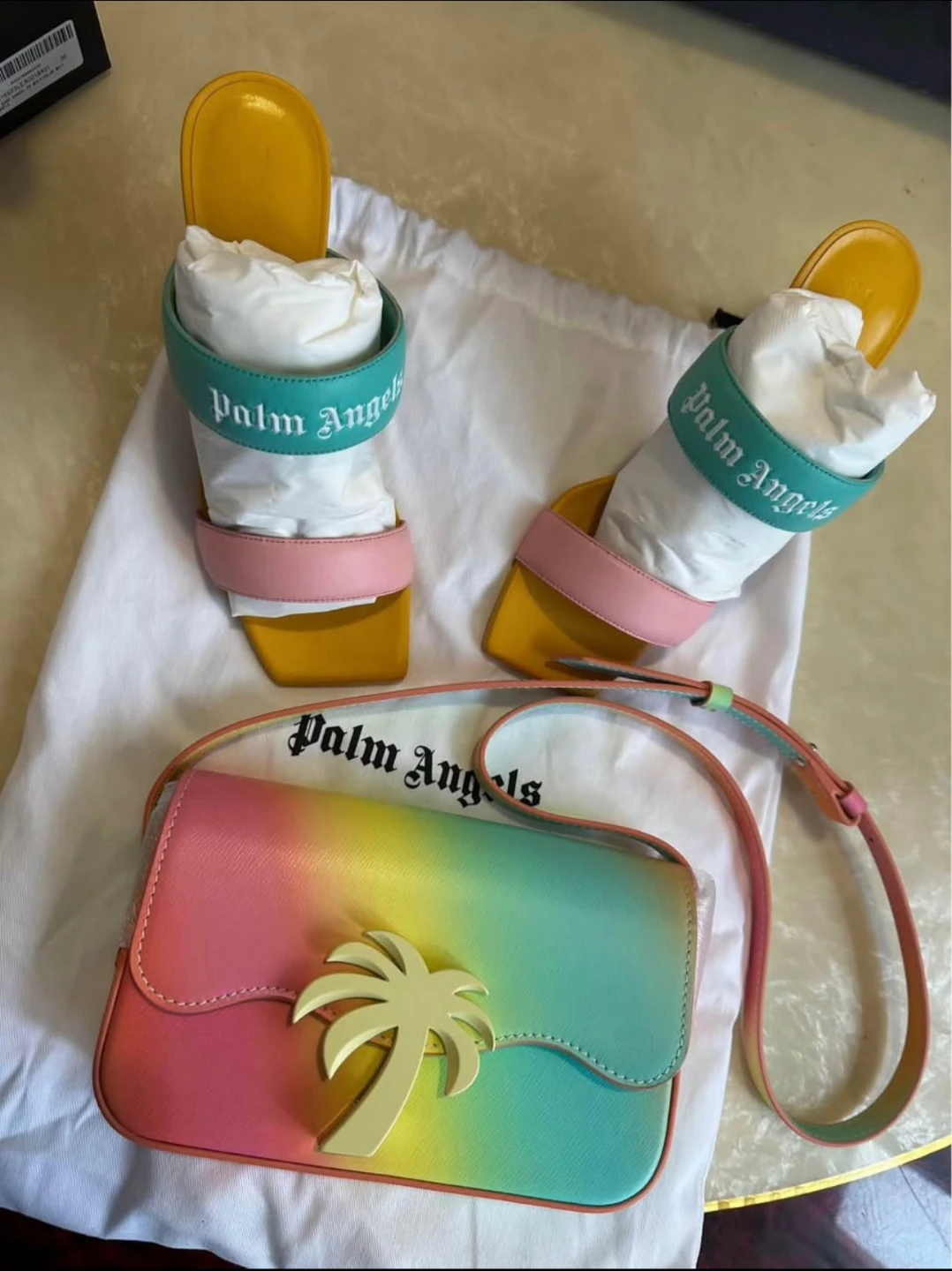 Palm Angels Rainbow Tie-Dye Shoulder Bag - photo 3