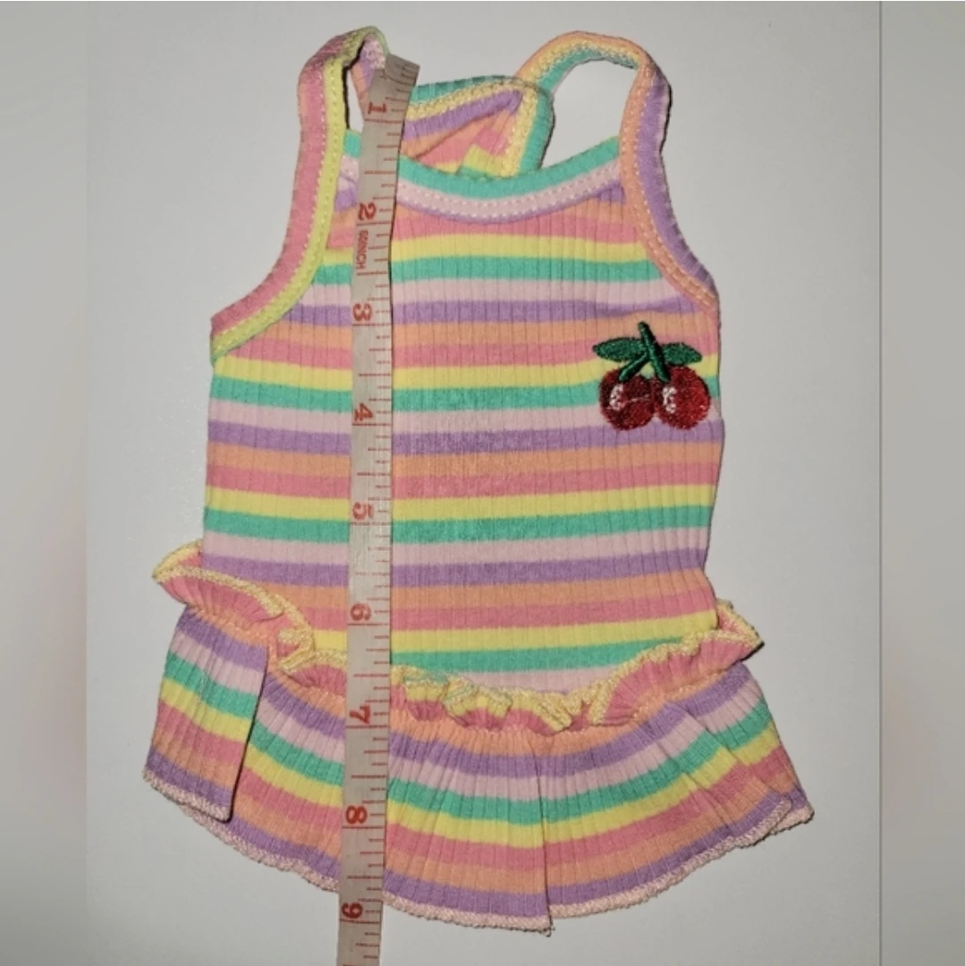 2 Striped Dog Dresses with cherry logo - photo 4