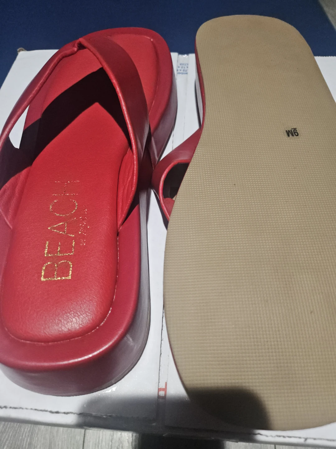Red BEACH by Kelly Slater Platform Flip Flops Size 9 - photo 3