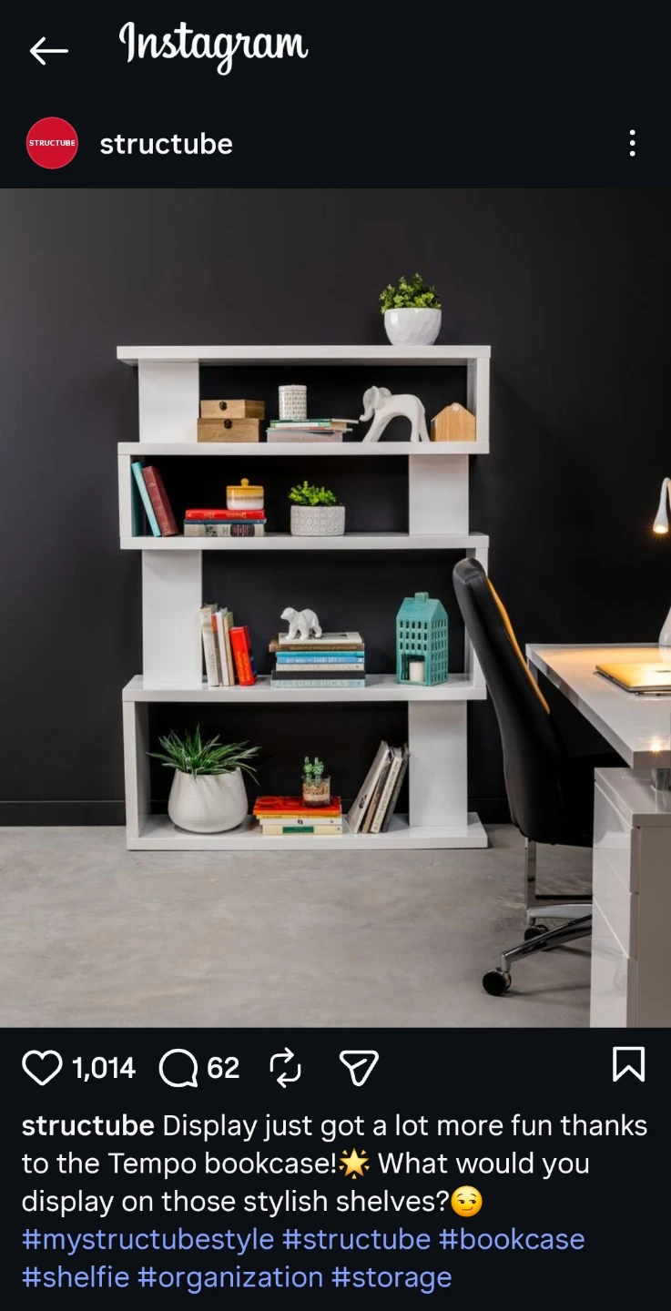 Structube Tempo Display Bookcase - White - photo 4