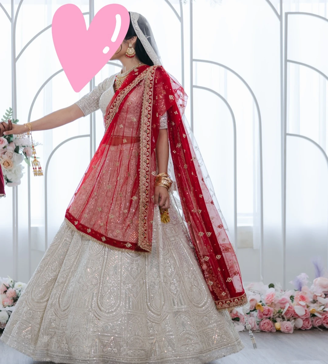 Bridal ivory white lehenga