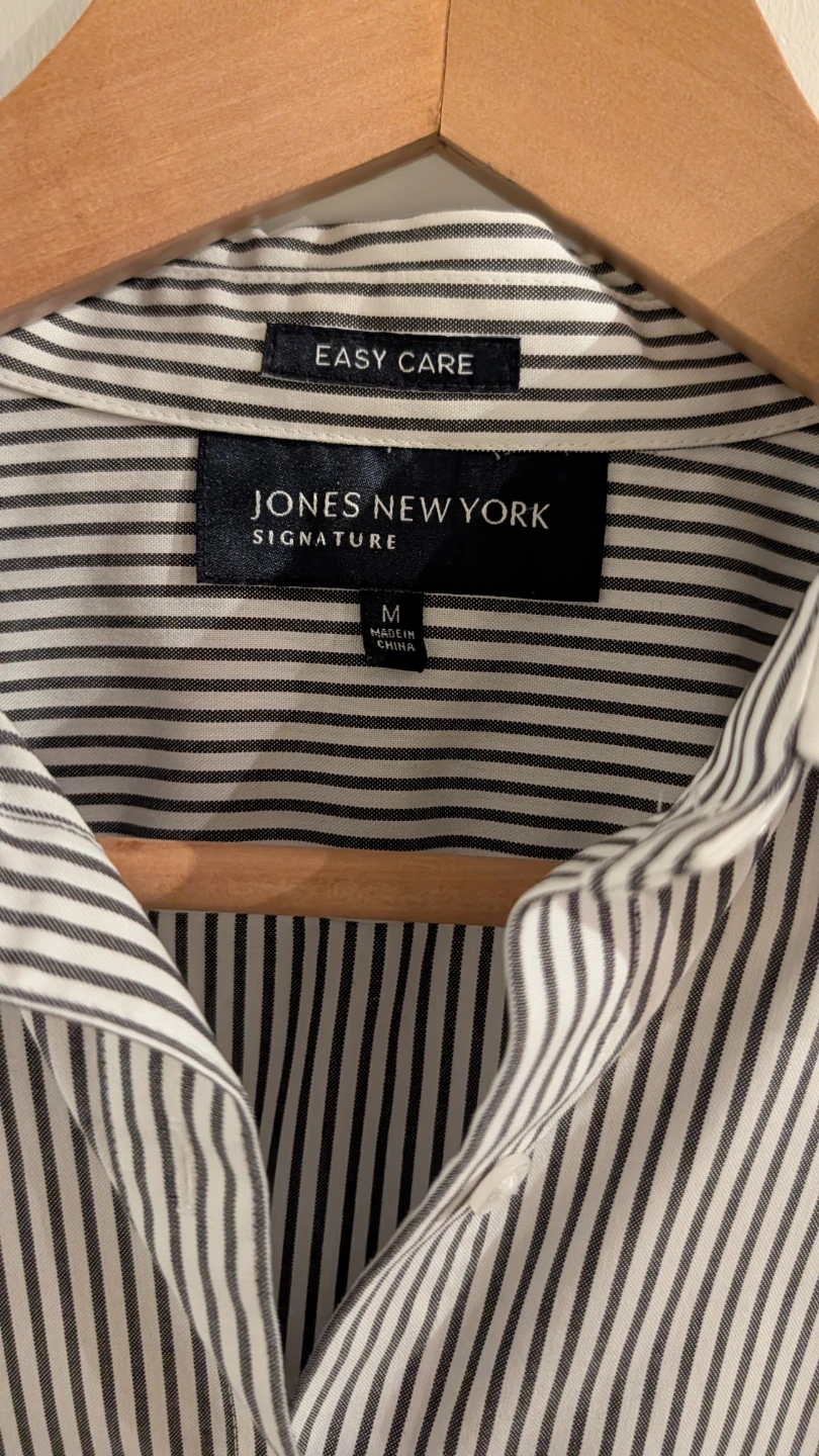 Striped Cotton Button-Up Shirt  - Women's - photo 3