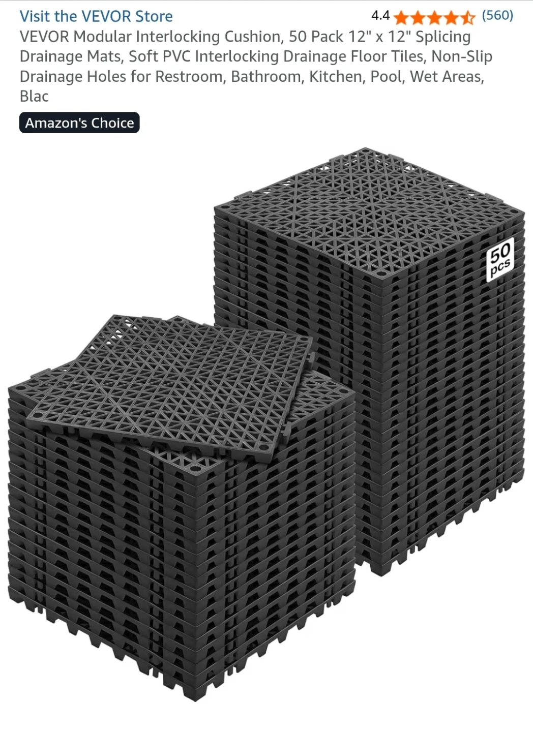 NEW- Nonslip Drainage Floor Tiles - photo 2