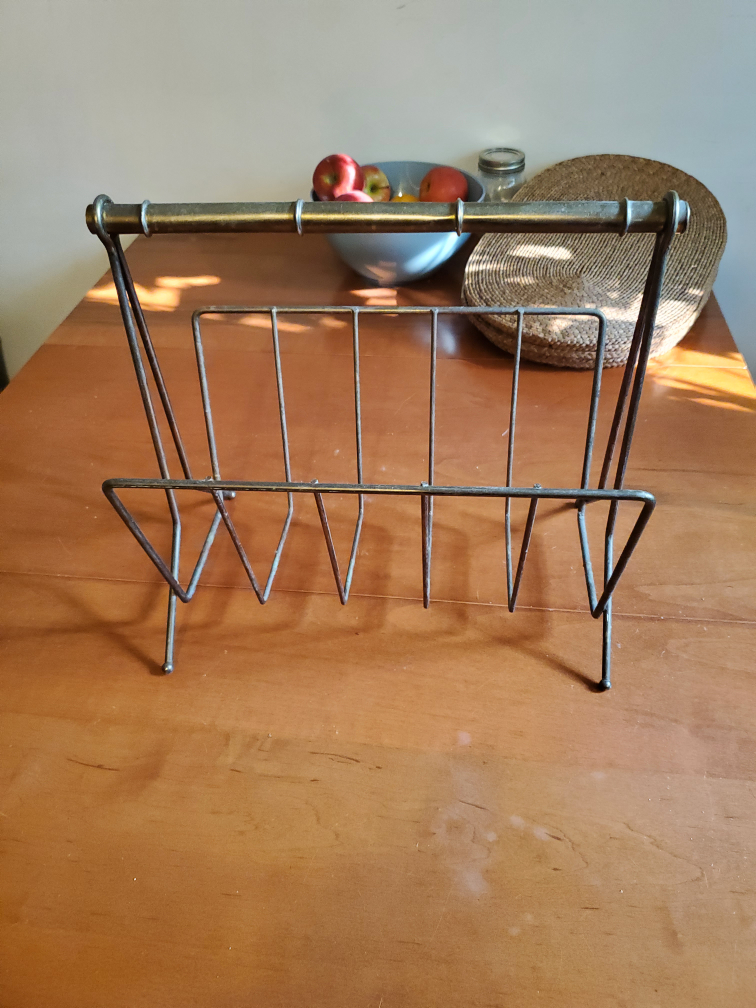 Vintage MCM Brass Magazine Rack - photo 2