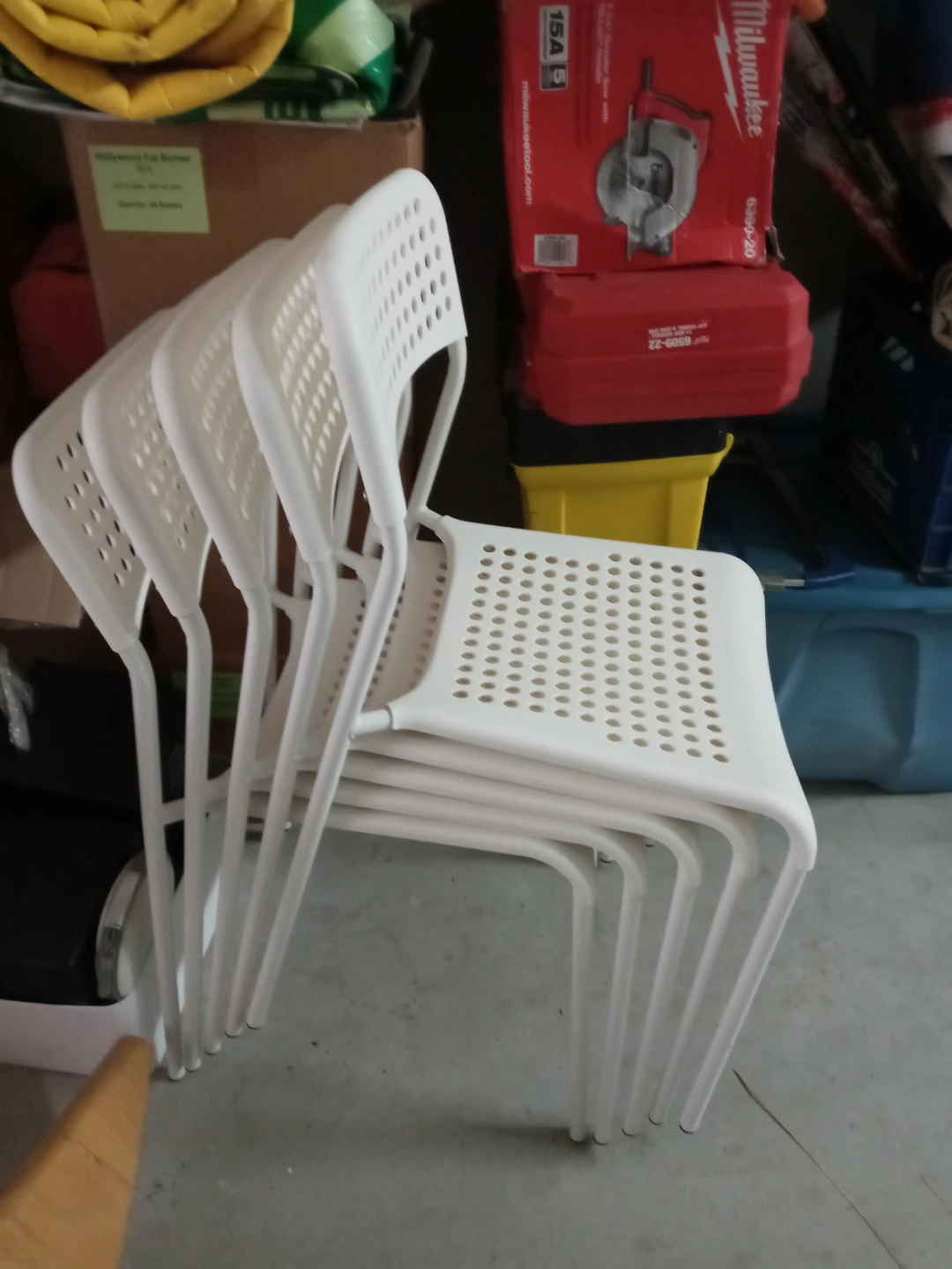 Stackable White Chairs (Set of 5) - photo 2