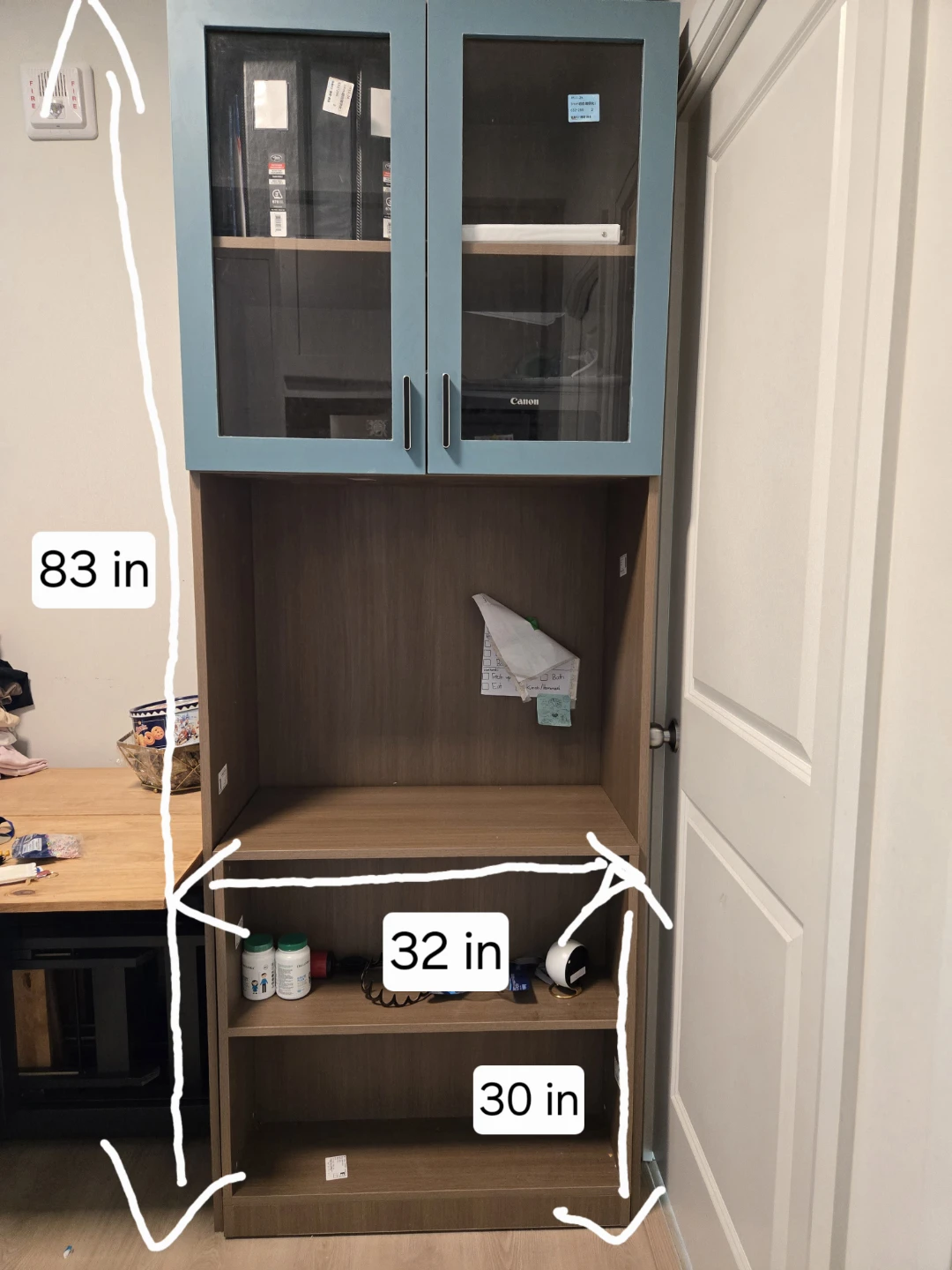 Extension Desk with Tall Cabinet