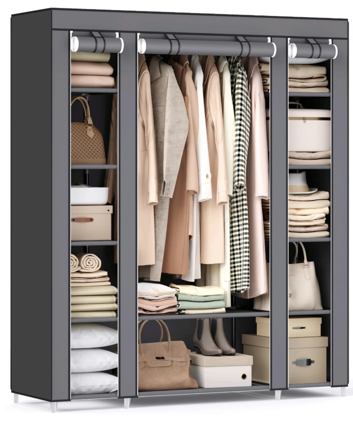 Grey Portable Wardrobe Closet - photo 5